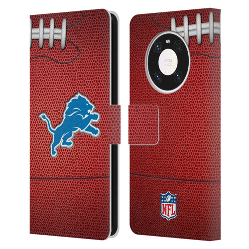 NFL Detroit Lions Graphics Football Leather Book Wallet Case Cover For Huawei Mate 40 Pro 5G