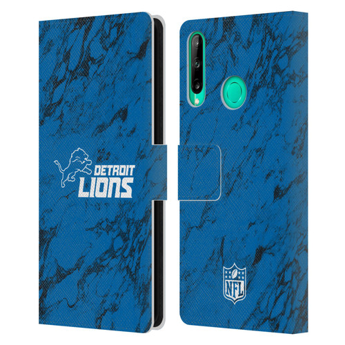 NFL Detroit Lions Graphics Coloured Marble Leather Book Wallet Case Cover For Huawei P40 lite E