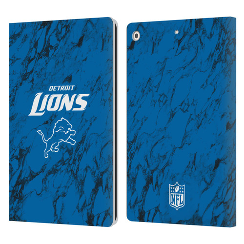 NFL Detroit Lions Graphics Coloured Marble Leather Book Wallet Case Cover For Apple iPad 10.2 2019/2020/2021