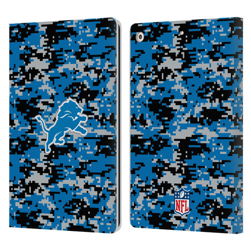 NFL Detroit Lions Graphics Digital Camouflage Leather Book Wallet Case Cover For Apple iPad 10.2 2019/2020/2021