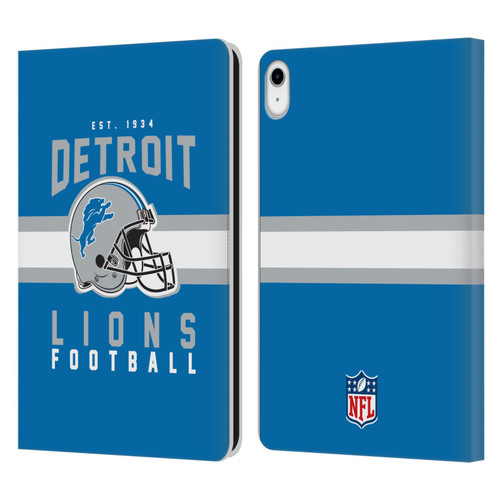 NFL Detroit Lions Graphics Helmet Typography Leather Book Wallet Case Cover For Apple iPad 10.9 2022/2025 NFL Detroit Lions Graphics Helmet Typography Leather Book Wallet Case Cover For Apple iPad 10.9 2022/2025