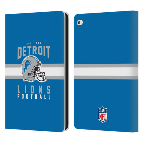 NFL Detroit Lions Graphics Helmet Typography Leather Book Wallet Case Cover For Apple iPad Air 2 (2014)