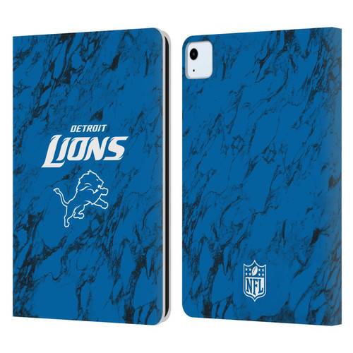 NFL Detroit Lions Graphics Coloured Marble Leather Book Wallet Case Cover For Apple iPad Air 2020 / 2022