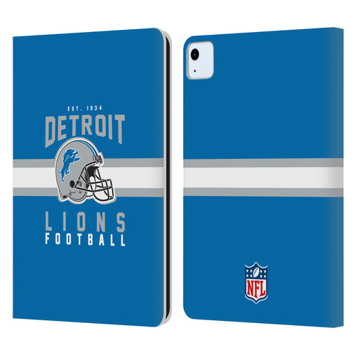 NFL Detroit Lions Graphics Helmet Typography Leather Book Wallet Case Cover For Apple iPad Air 2020 / 2022