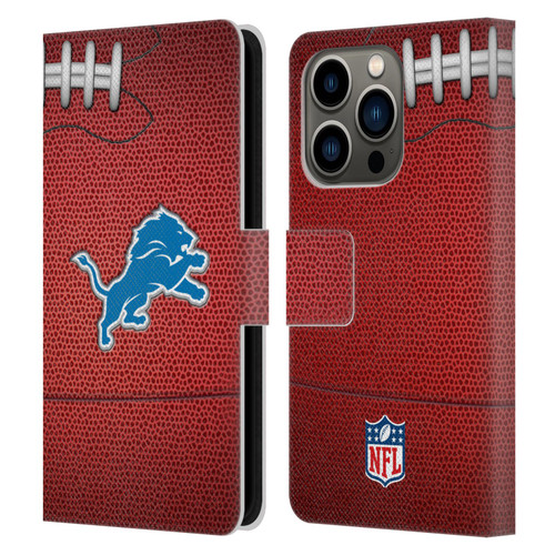 NFL Detroit Lions Graphics Football Leather Book Wallet Case Cover For Apple iPhone 14 Pro