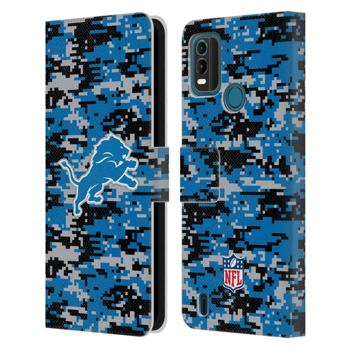NFL Detroit Lions Graphics Digital Camouflage Leather Book Wallet Case Cover For Nokia G11 Plus
