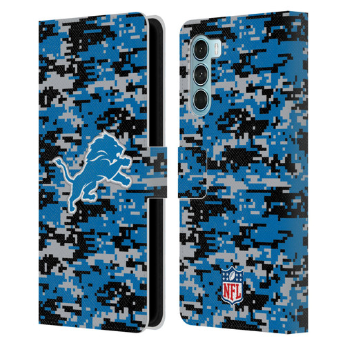 NFL Detroit Lions Graphics Digital Camouflage Leather Book Wallet Case Cover For Motorola Edge S30 / Moto G200 5G