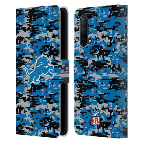 NFL Detroit Lions Graphics Digital Camouflage Leather Book Wallet Case Cover For OnePlus Nord CE 5G