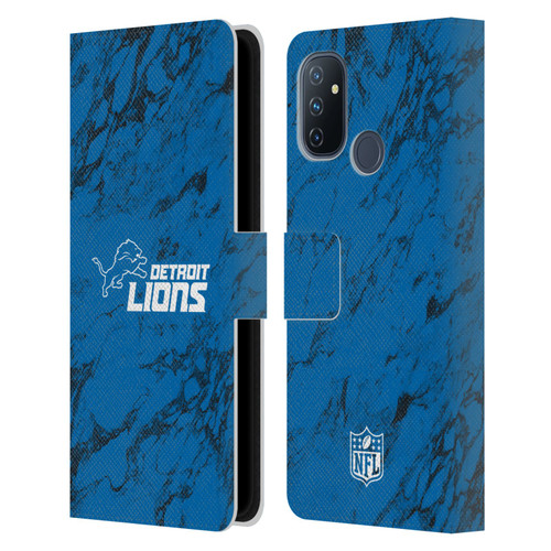NFL Detroit Lions Graphics Coloured Marble Leather Book Wallet Case Cover For OnePlus Nord N100