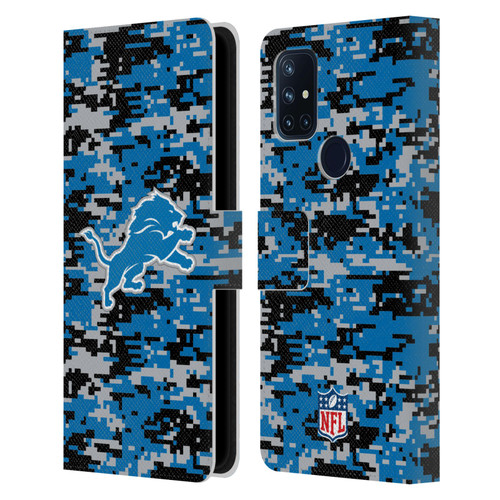 NFL Detroit Lions Graphics Digital Camouflage Leather Book Wallet Case Cover For OnePlus Nord N10 5G