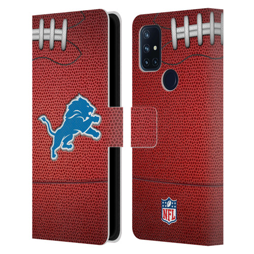 NFL Detroit Lions Graphics Football Leather Book Wallet Case Cover For OnePlus Nord N10 5G