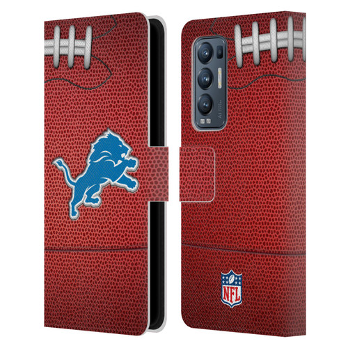 NFL Detroit Lions Graphics Football Leather Book Wallet Case Cover For OPPO Find X3 Neo / Reno5 Pro+ 5G