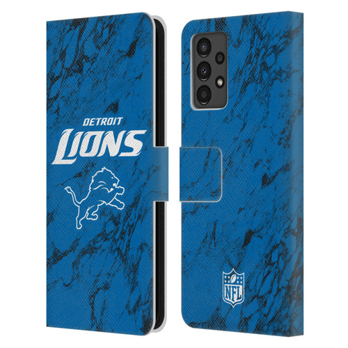 NFL Detroit Lions Graphics Coloured Marble Leather Book Wallet Case Cover For Samsung Galaxy A13 (2022)