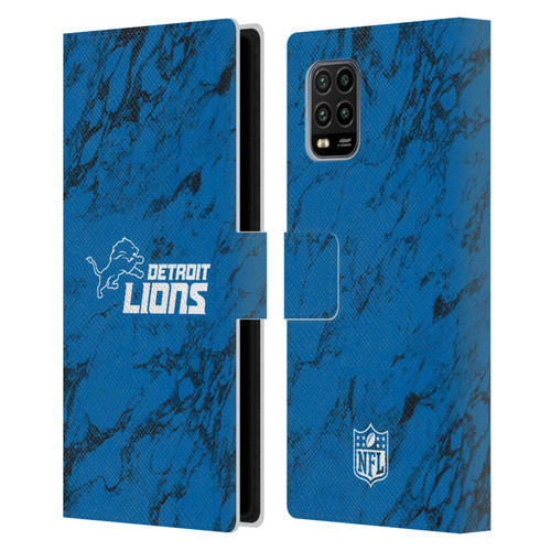 NFL Detroit Lions Graphics Coloured Marble Leather Book Wallet Case Cover For Xiaomi Mi 10 Lite 5G