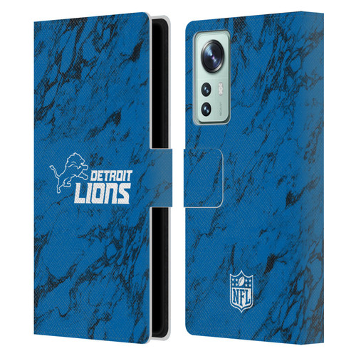 NFL Detroit Lions Graphics Coloured Marble Leather Book Wallet Case Cover For Xiaomi 12