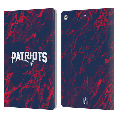 NFL New England Patriots Graphics Coloured Marble Leather Book Wallet Case Cover For Apple iPad 10.2 2019/2020/2021