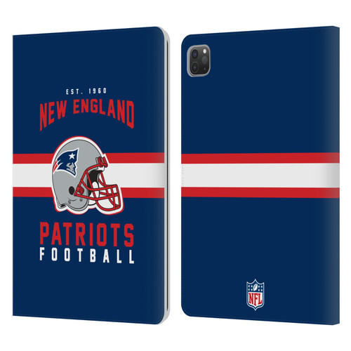 NFL New England Patriots Graphics Helmet Typography Leather Book Wallet Case Cover For Apple iPad Pro 11 2020 / 2021 / 2022