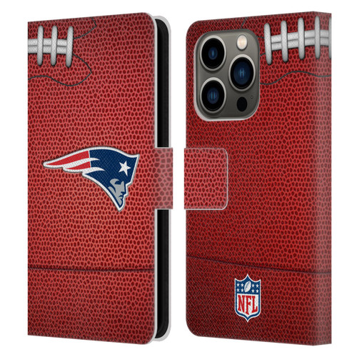 NFL New England Patriots Graphics Football Leather Book Wallet Case Cover For Apple iPhone 14 Pro