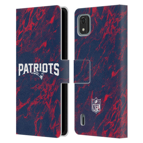 NFL New England Patriots Graphics Coloured Marble Leather Book Wallet Case Cover For Nokia C2 2nd Edition