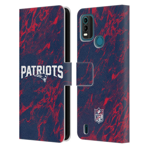 NFL New England Patriots Graphics Coloured Marble Leather Book Wallet Case Cover For Nokia G11 Plus