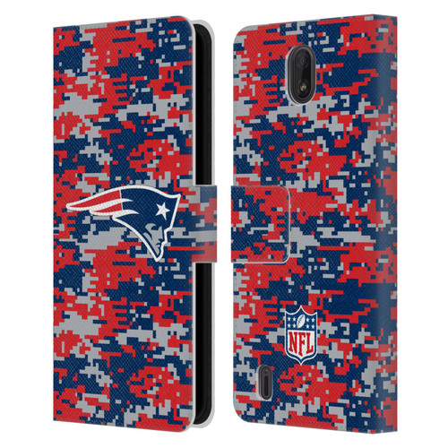 NFL New England Patriots Graphics Digital Camouflage Leather Book Wallet Case Cover For Nokia C01 Plus/C1 2nd Edition