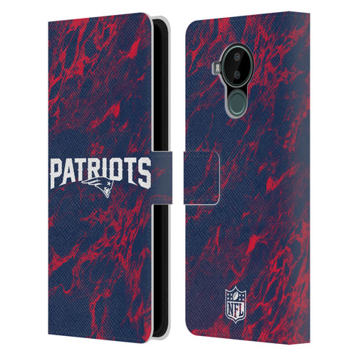 NFL New England Patriots Graphics Coloured Marble Leather Book Wallet Case Cover For Nokia C30