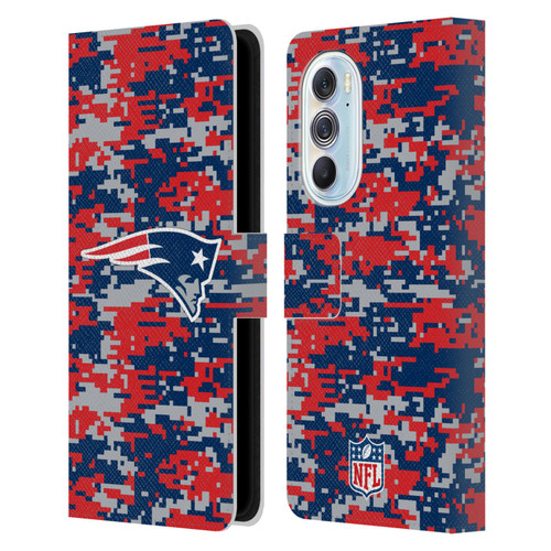 NFL New England Patriots Graphics Digital Camouflage Leather Book Wallet Case Cover For Motorola Edge X30