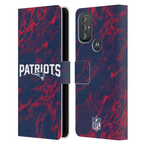 NFL New England Patriots Graphics Coloured Marble Leather Book Wallet Case Cover For Motorola Moto G10 / Moto G20 / Moto G30