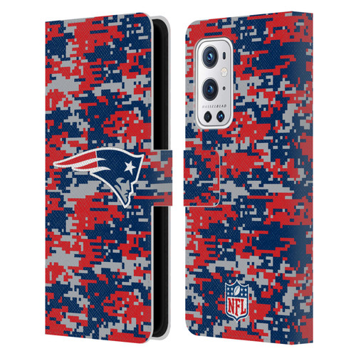 NFL New England Patriots Graphics Digital Camouflage Leather Book Wallet Case Cover For OnePlus 9 Pro