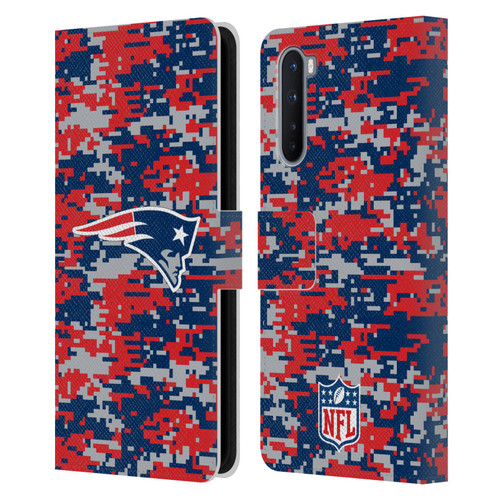NFL New England Patriots Graphics Digital Camouflage Leather Book Wallet Case Cover For OnePlus Nord 5G