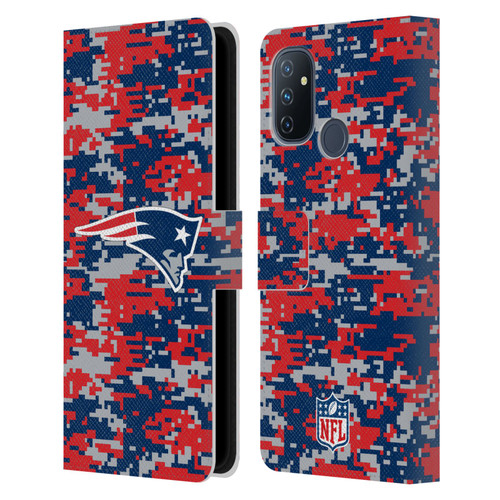 NFL New England Patriots Graphics Digital Camouflage Leather Book Wallet Case Cover For OnePlus Nord N100