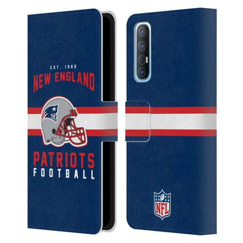 NFL New England Patriots Graphics Helmet Typography Leather Book Wallet Case Cover For OPPO Find X2 Neo 5G