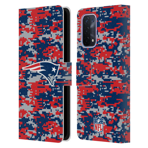 NFL New England Patriots Graphics Digital Camouflage Leather Book Wallet Case Cover For OPPO A54 5G