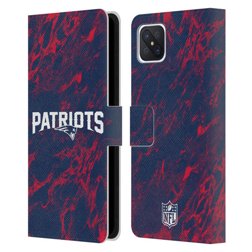 NFL New England Patriots Graphics Coloured Marble Leather Book Wallet Case Cover For OPPO Reno4 Z 5G