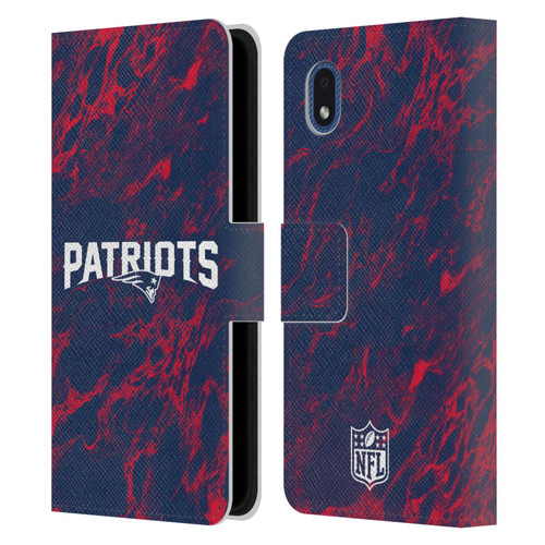 NFL New England Patriots Graphics Coloured Marble Leather Book Wallet Case Cover For Samsung Galaxy A01 Core (2020)