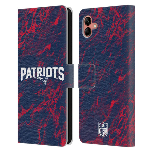 NFL New England Patriots Graphics Coloured Marble Leather Book Wallet Case Cover For Samsung Galaxy A04 (2022)