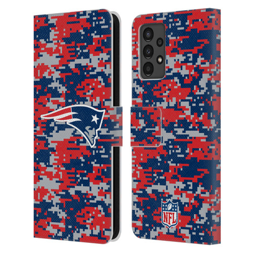 NFL New England Patriots Graphics Digital Camouflage Leather Book Wallet Case Cover For Samsung Galaxy A13 (2022)