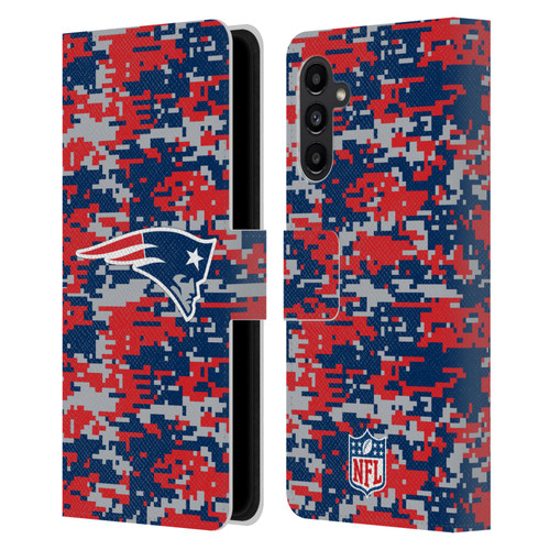 NFL New England Patriots Graphics Digital Camouflage Leather Book Wallet Case Cover For Samsung Galaxy A13 5G (2021)