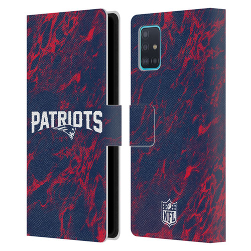 NFL New England Patriots Graphics Coloured Marble Leather Book Wallet Case Cover For Samsung Galaxy A51 (2019)