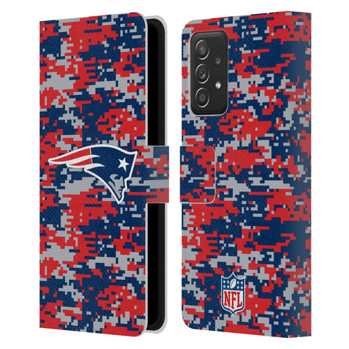 NFL New England Patriots Graphics Digital Camouflage Leather Book Wallet Case Cover For Samsung Galaxy A53 5G (2022)