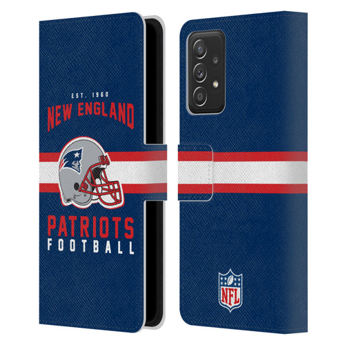 NFL New England Patriots Graphics Helmet Typography Leather Book Wallet Case Cover For Samsung Galaxy A53 5G (2022)
