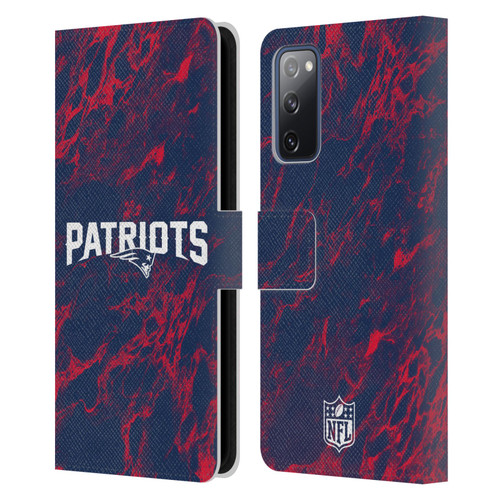 NFL New England Patriots Graphics Coloured Marble Leather Book Wallet Case Cover For Samsung Galaxy S20 FE / 5G