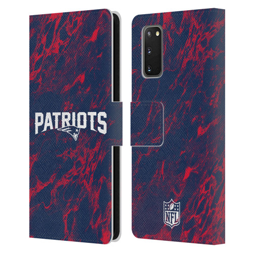 NFL New England Patriots Graphics Coloured Marble Leather Book Wallet Case Cover For Samsung Galaxy S20 / S20 5G