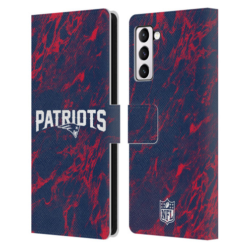 NFL New England Patriots Graphics Coloured Marble Leather Book Wallet Case Cover For Samsung Galaxy S21+ 5G