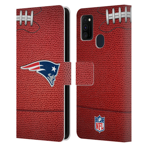 NFL New England Patriots Graphics Football Leather Book Wallet Case Cover For Samsung Galaxy M30s (2019)/M21 (2020)