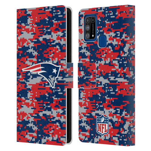 NFL New England Patriots Graphics Digital Camouflage Leather Book Wallet Case Cover For Samsung Galaxy M31 (2020)