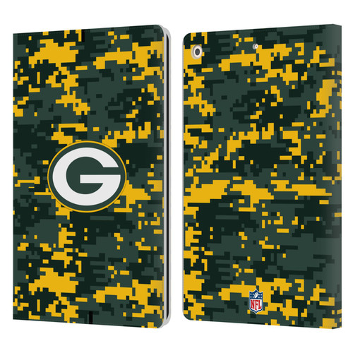 NFL Green Bay Packers Graphics Digital Camouflage Leather Book Wallet Case Cover For Apple iPad 10.2 2019/2020/2021