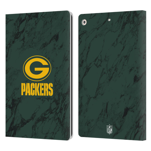 NFL Green Bay Packers Graphics Coloured Marble Leather Book Wallet Case Cover For Apple iPad 10.2 2019/2020/2021