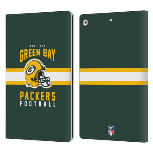 NFL Green Bay Packers Graphics Helmet Typography Leather Book Wallet Case Cover For Apple iPad 10.2 2019/2020/2021