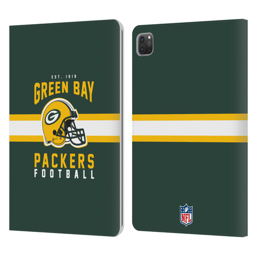 NFL Green Bay Packers Graphics Helmet Typography Leather Book Wallet Case Cover For Apple iPad Pro 11 2020 / 2021 / 2022